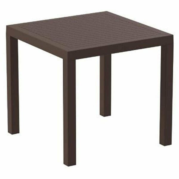 Siesta 31 in. Ares Resin Square Dining Table Brown ISP164-BRW